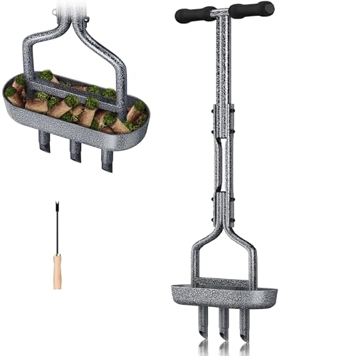 EEIEER Rasenlüfter mit gebogener Ablageschale T-Griff 4.9