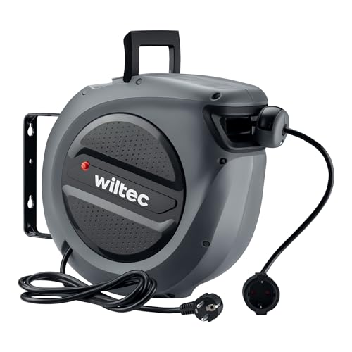 Wiltec Kabeltrommel 65437 mit automatischem Kabelaufroller 20 m 4,65