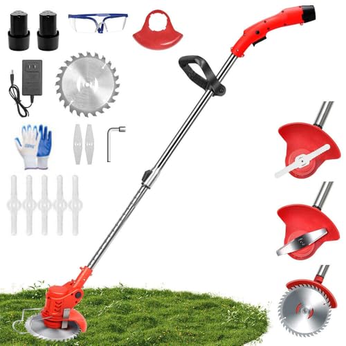 Landcroossers Akku Rasentrimmer 600W mit 2 Akkus und 7 Klingen