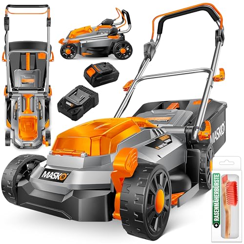MASKO Akku Rasenmäher 4Ah mit 33cm Schnittbreite anbaubereit